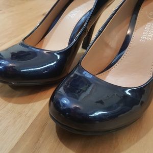 Shiny Deep Blue Pumps